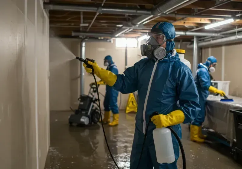 Basement Sanitization and Antimicrobial Treatment process in Lapeer County, MI